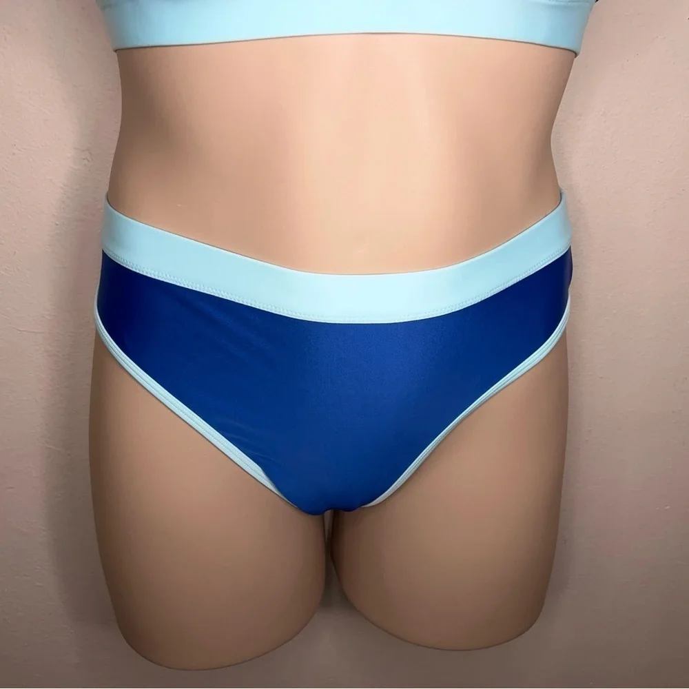 New Size XL Baleaf Bikini Set 2 Piece Blue Two Tone Colorblock UPF 50 Swimwear